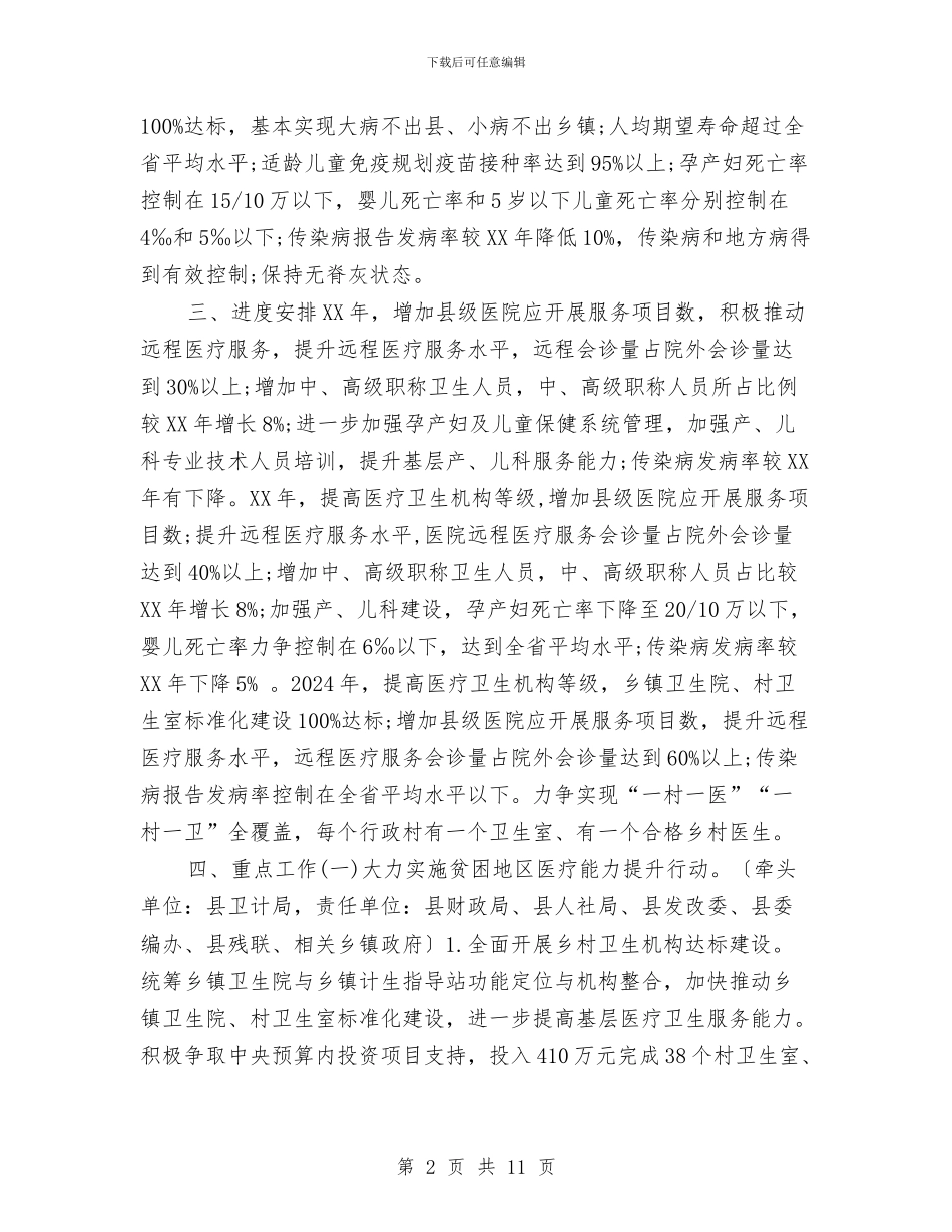 乡镇卫生院计划生育工作计划2024年样本与乡镇卫生院计划生育工作计划书汇编_第2页