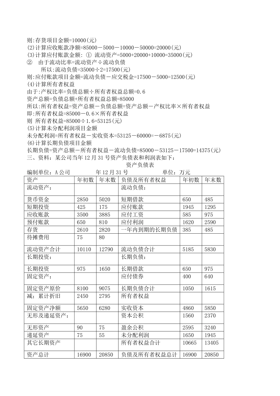 第三章 财务管理 财务报表分析练习题参考答案_第2页