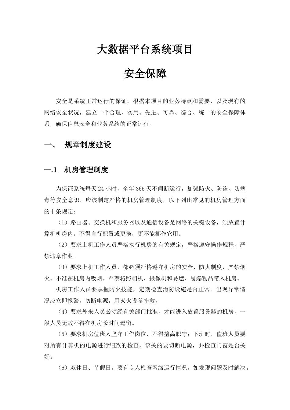 大数据平台系统项目安全保障_第1页