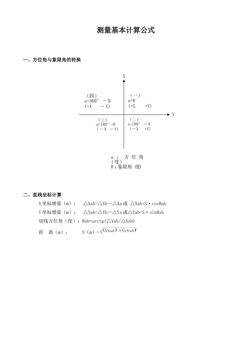 测量计算公式_第1页