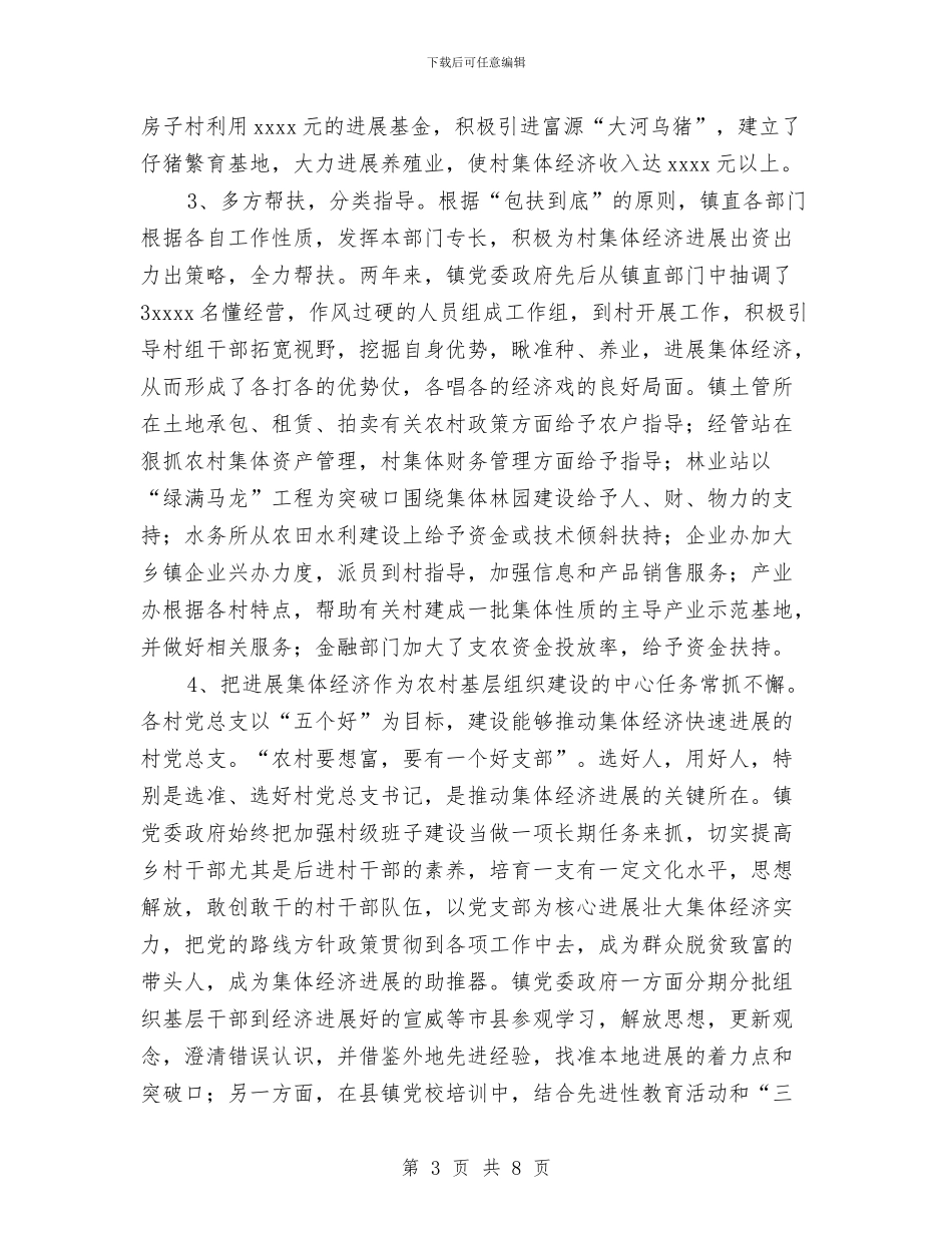 乡镇发展壮大村级集体经济工作总结与乡镇发展黑山羊产业自检自查总结汇报汇编_第3页