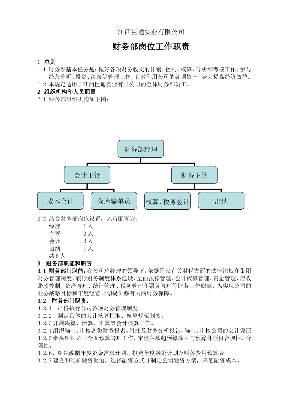 财务部岗位职责_第1页