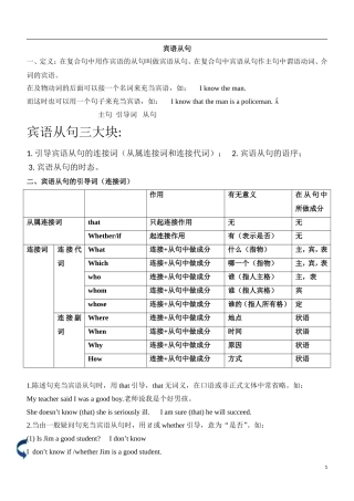 初中宾语从句详细讲解教师版