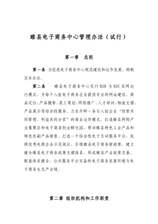 电子商务中心管理办法