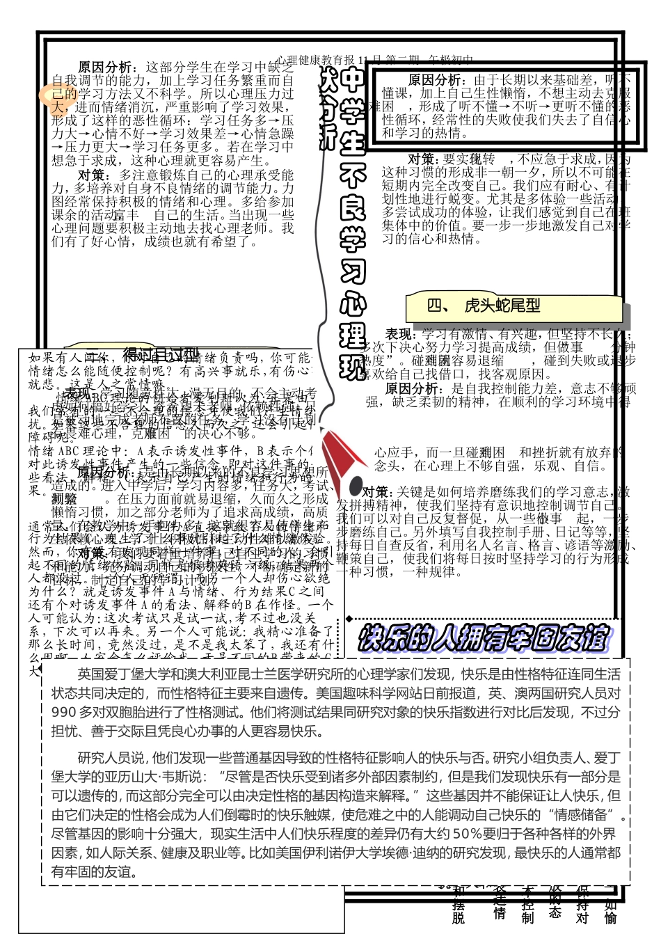 初中心理健康小报2_第2页