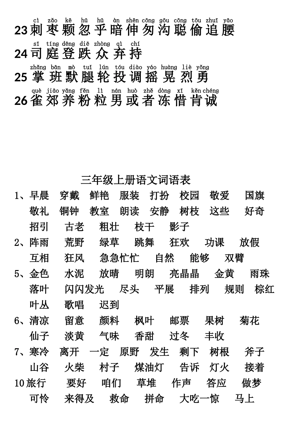 部编版三年级语文上册资料——词语_第2页