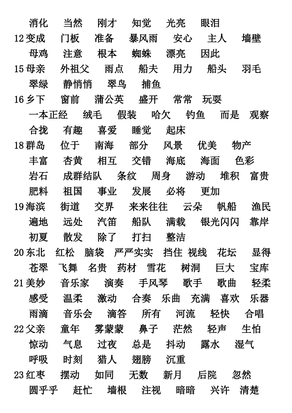 部编版三年级语文上册资料——词语_第3页