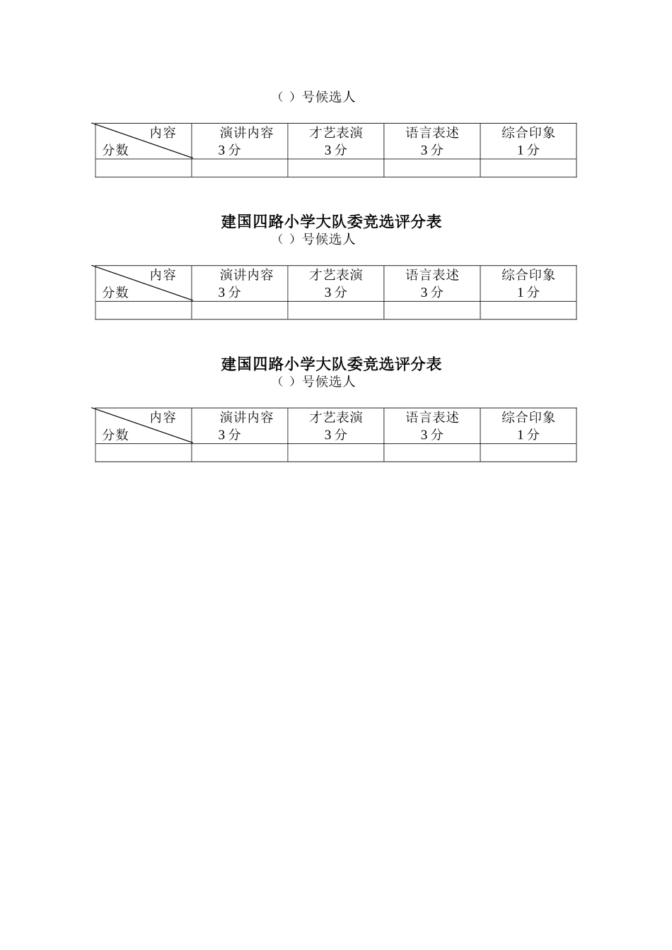 大队委选拔评分标准及评分券_第2页
