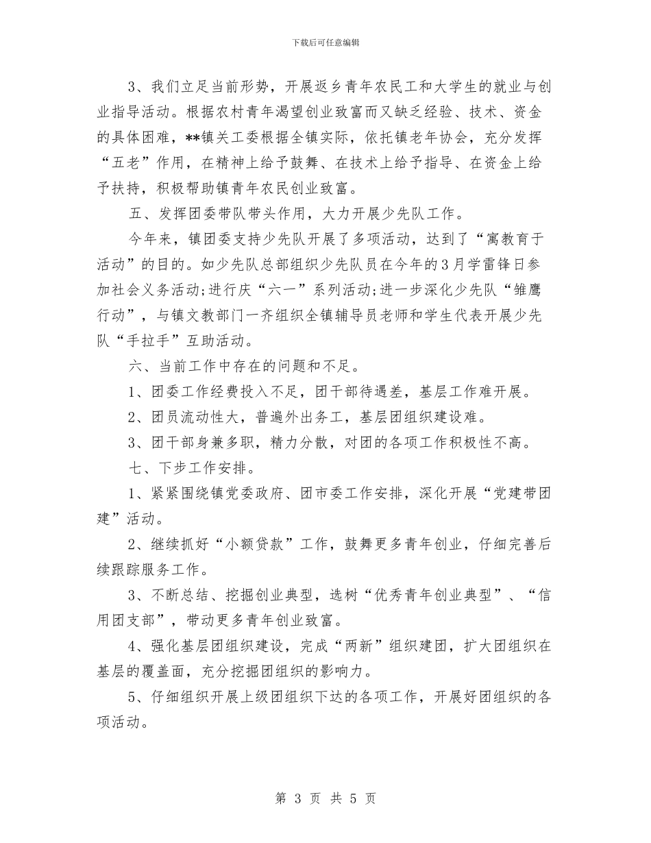 乡镇团委年终工作总结范文2024字与乡镇团委年终总结汇编_第3页