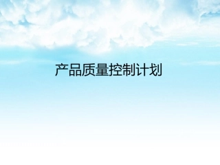 产品质量控制计划