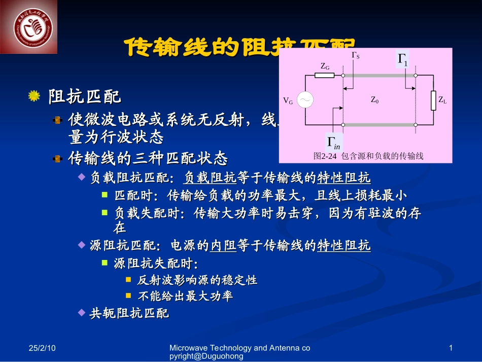 传输线的阻抗匹配_第1页