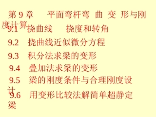 材料力学第9章  梁的挠度和刚度计算