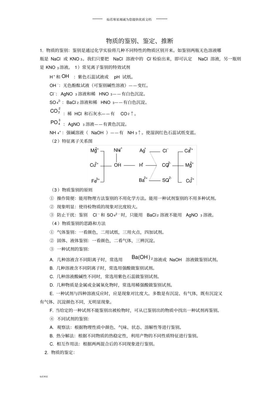 中考化学试题分类汇编第10讲物质的鉴别、鉴定、推断答案不全_第1页