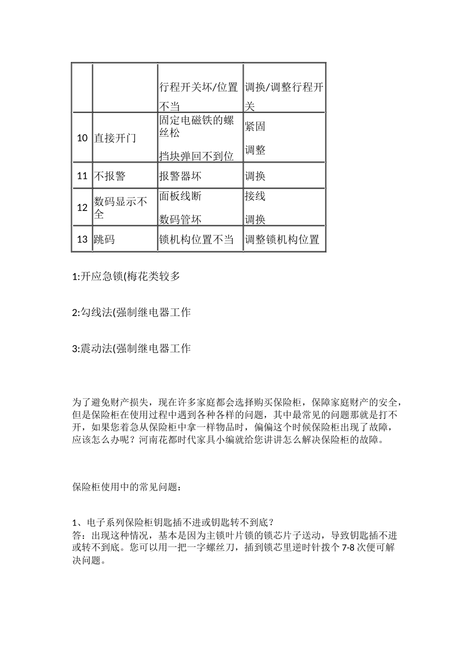 电子保险柜常见故障及解决方案 (2)_第2页