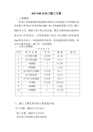 出水口施工工艺