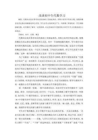 初中数学教学论文