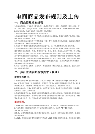 电商商品上架规则