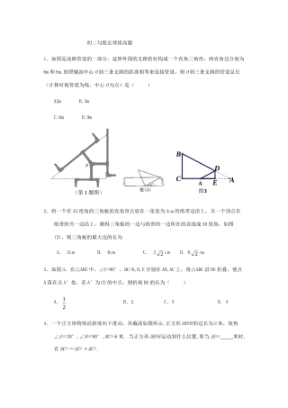 初二勾股定理拔高题