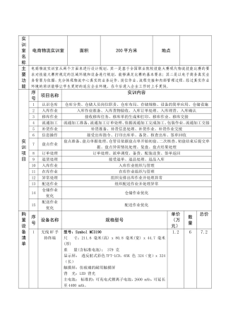 电商物流实训中心设备清单