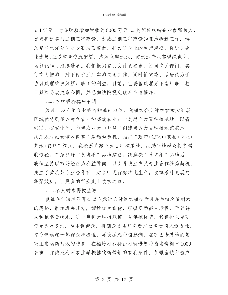 乡镇工作年终总结与乡镇干部2024个人工作总结汇编_第2页