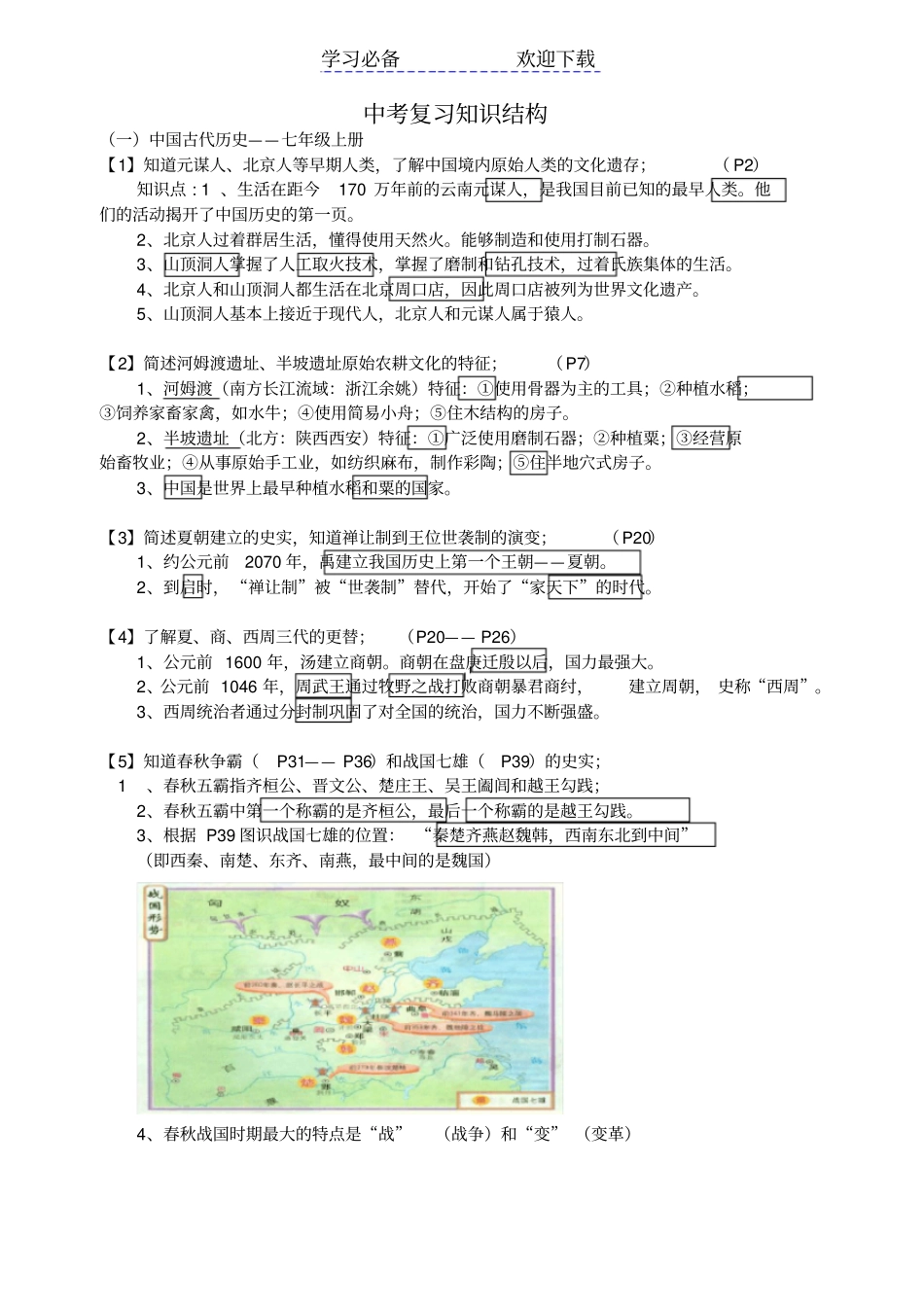 中考历史全套复习资料_第1页