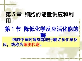 第1节降低化学反应活化能的酶(有视频,有动画)