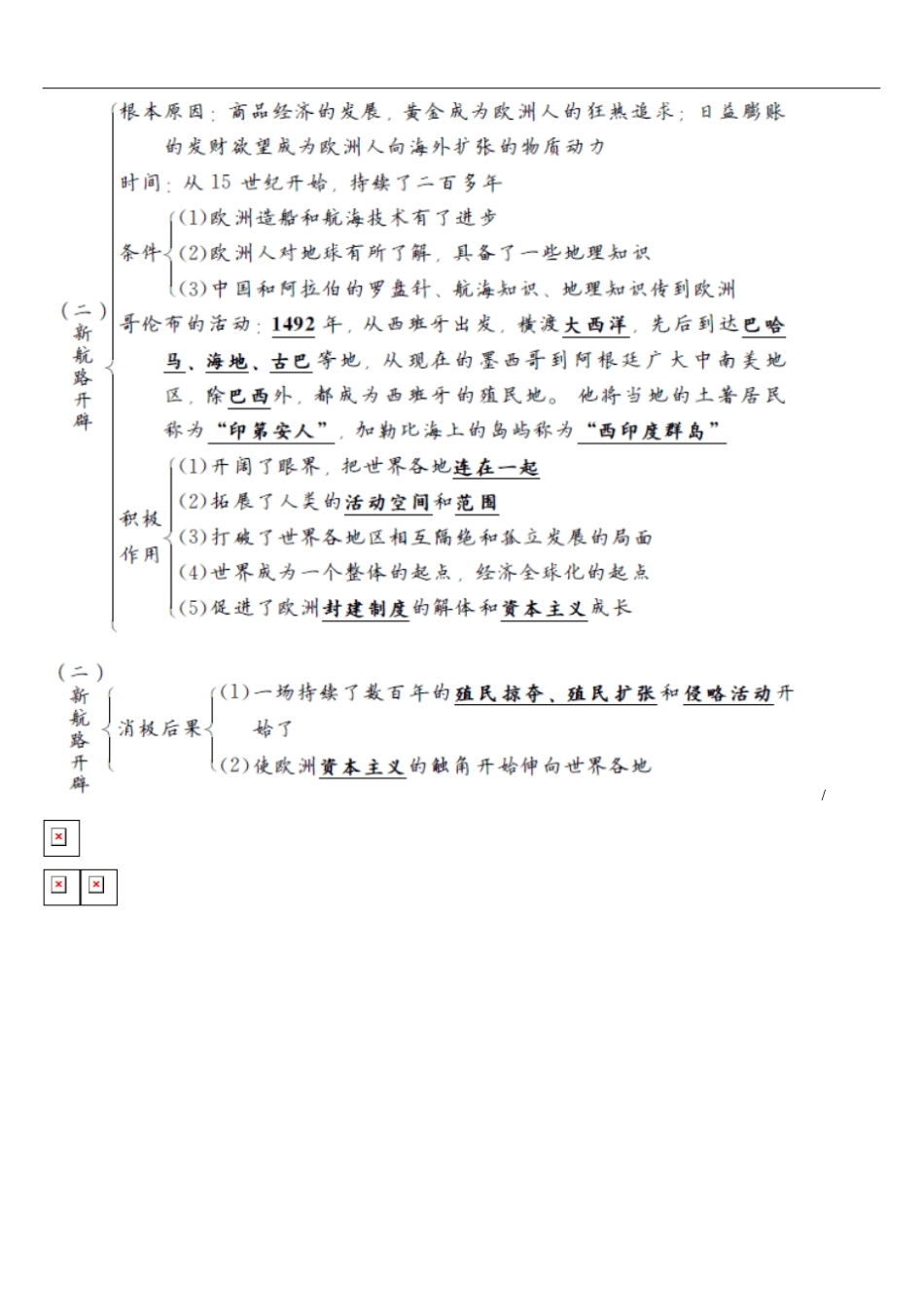 中考历史复习知识要点世界近代史九上_第2页