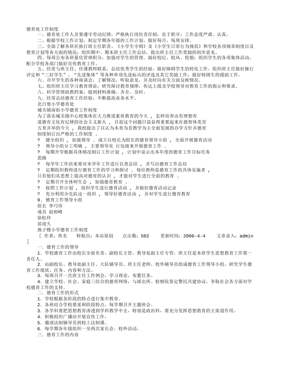 德育处规章制度_第1页