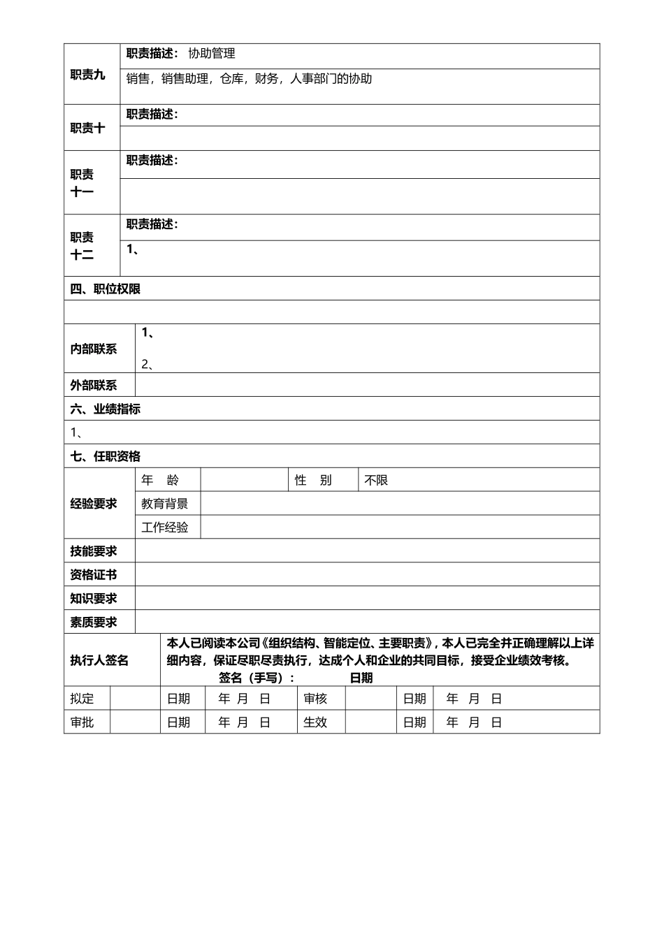 采购主管岗位说明书_第2页