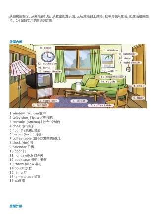 从厨房到客厅14张超实用的英语词汇图