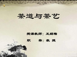 茶道与茶艺课程介绍