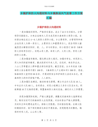乡镇护林防火交流材料与乡镇换届风气监督工作方案汇编