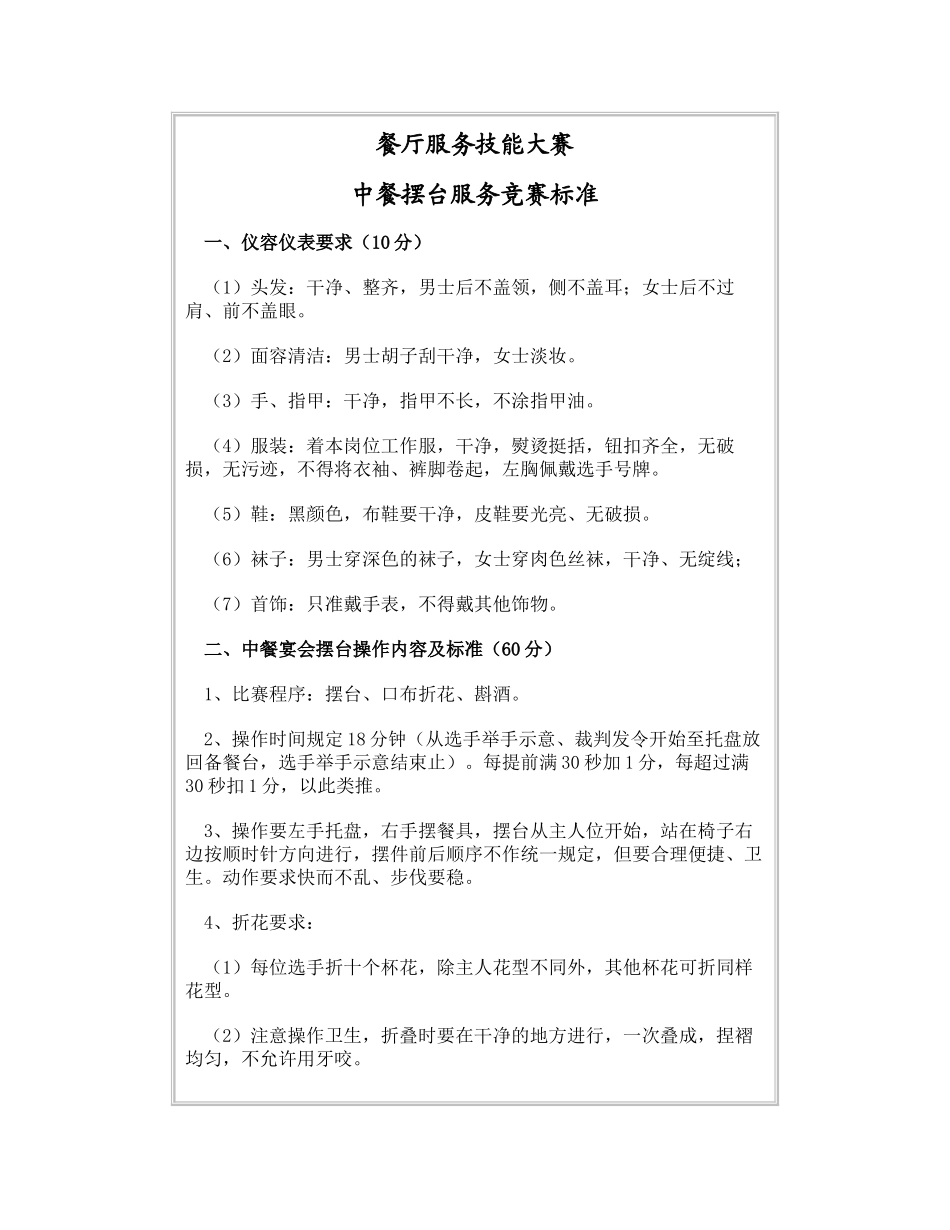 餐厅服务技能大赛_第1页