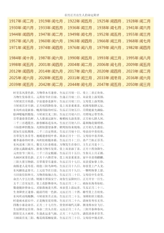 传世歌诀：农历一至十二月出生人的命运