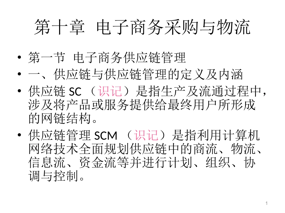 第十章电子商务采购与物流_第1页