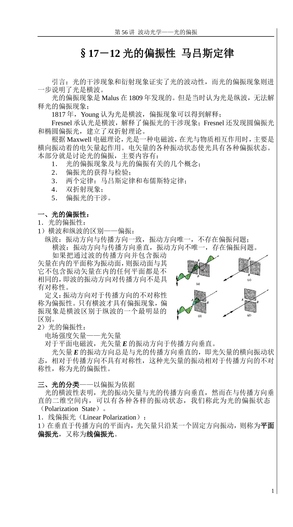第56讲波动光学光的偏振第56讲波动光学光的偏振内容_第2页