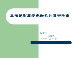 电动机的点检维护与保养