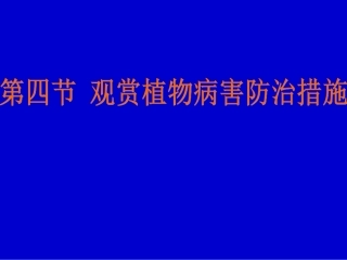 第四节 观赏植物病害防治措施