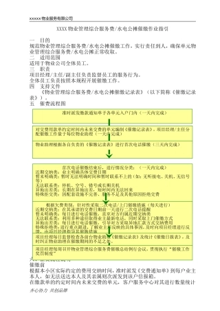 催缴物业费方案