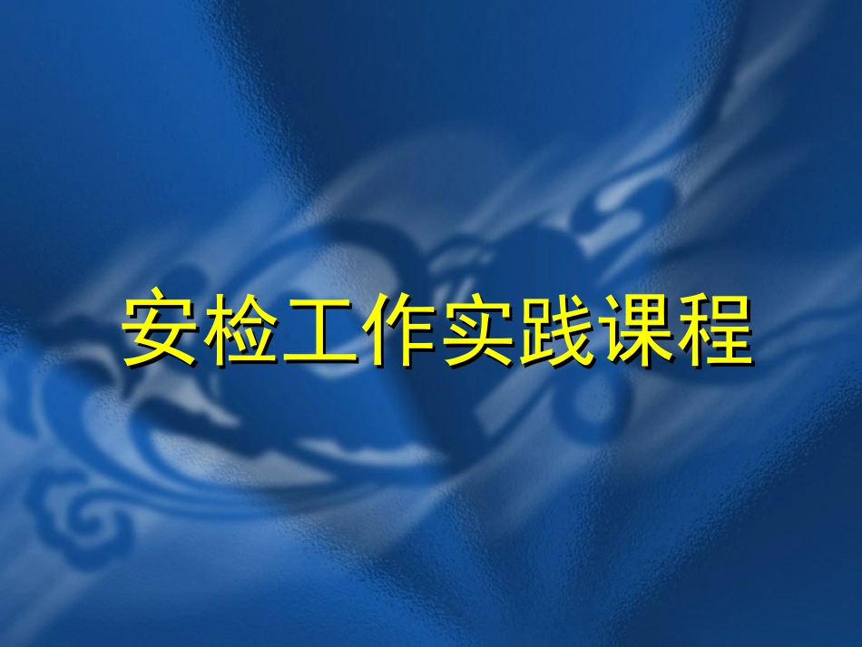 地铁安检工作实践课程_第1页