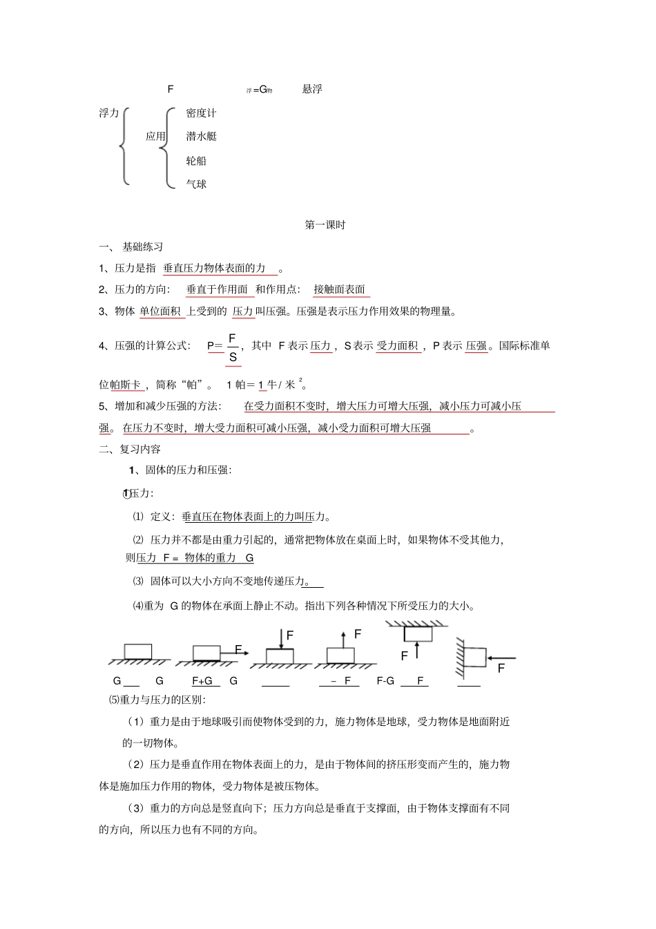 中考复习物理压强浮力解读_第2页