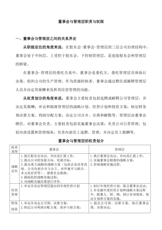 董事会与管理层职责与权限