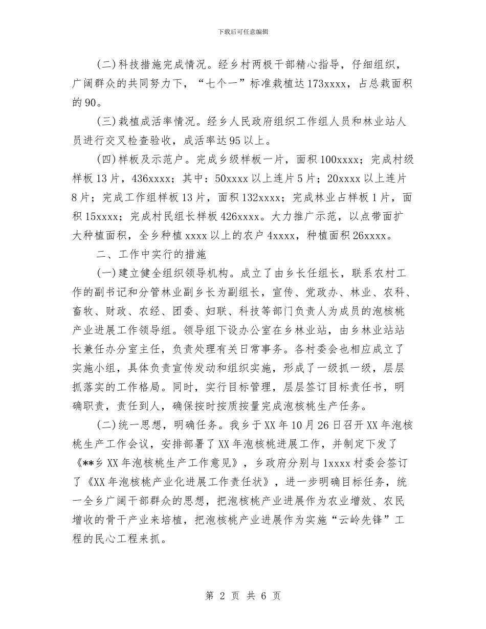 乡镇泡核桃生产工作总结与乡镇消防工作计划范文汇编_第2页