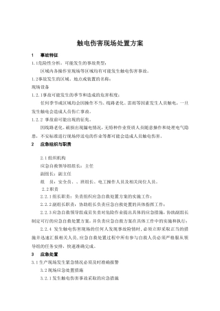 触电伤害现场处置方案