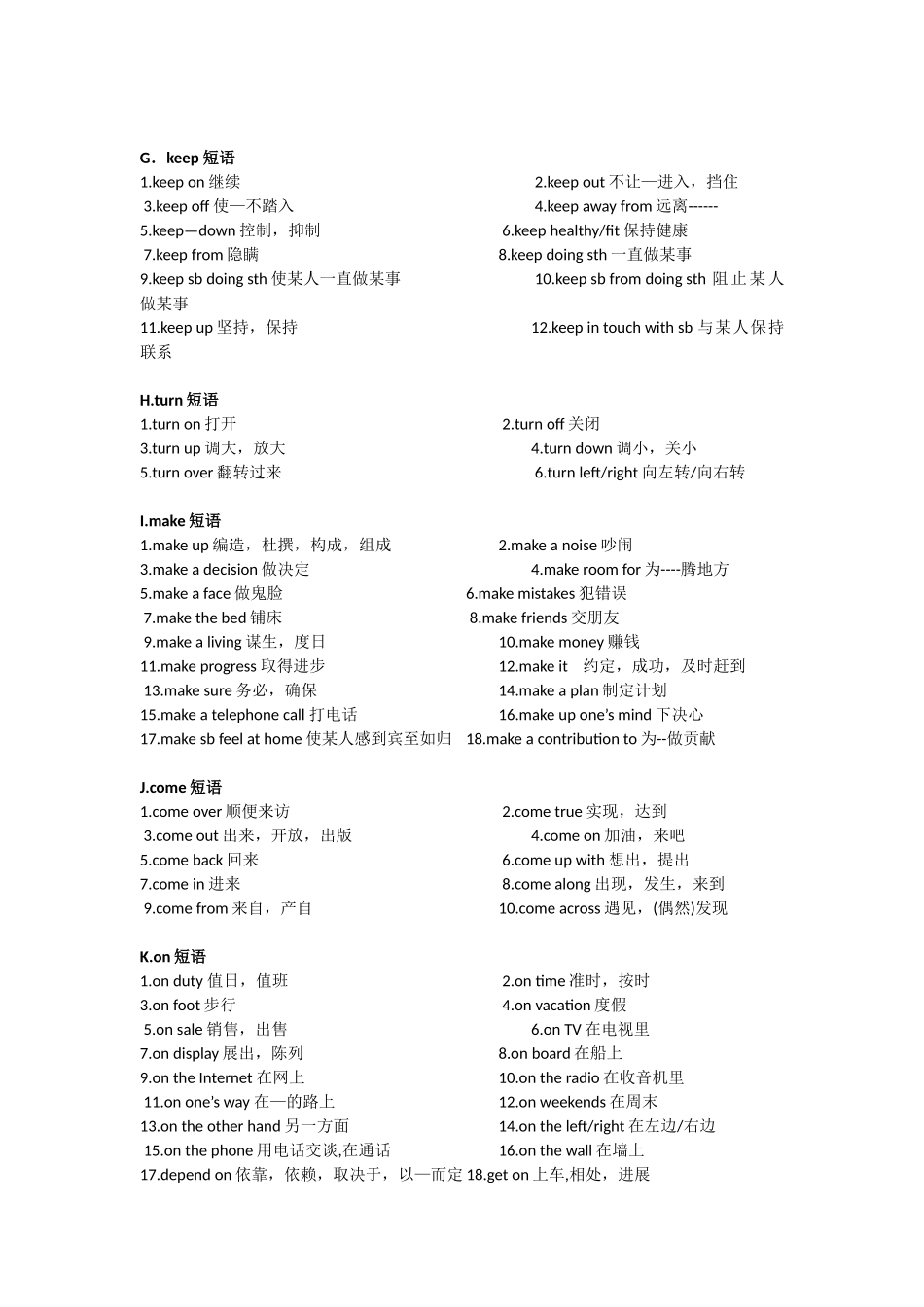 初中英语短语归纳_第2页