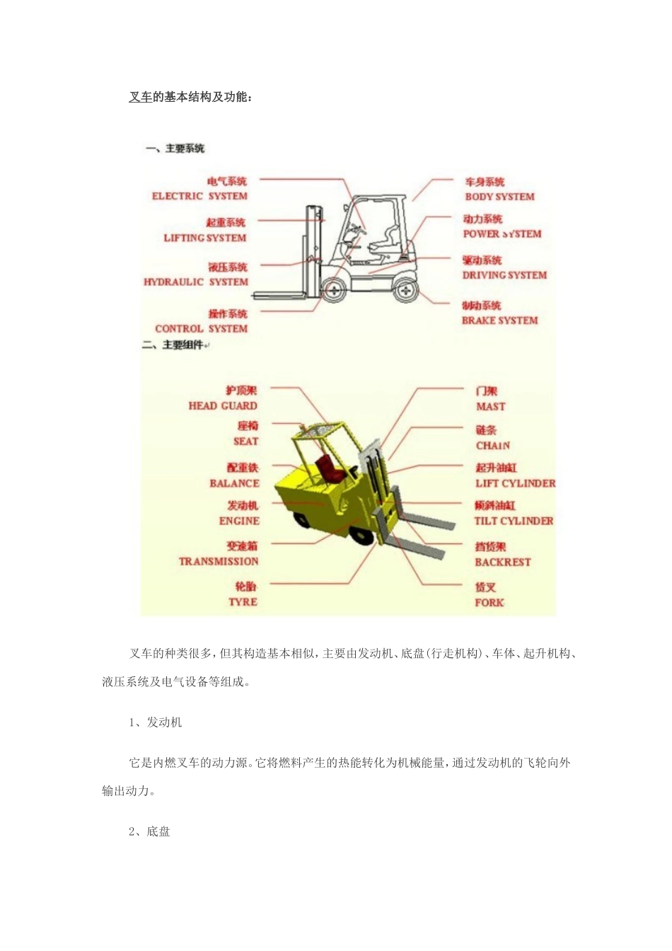 叉车的主要结构_第1页