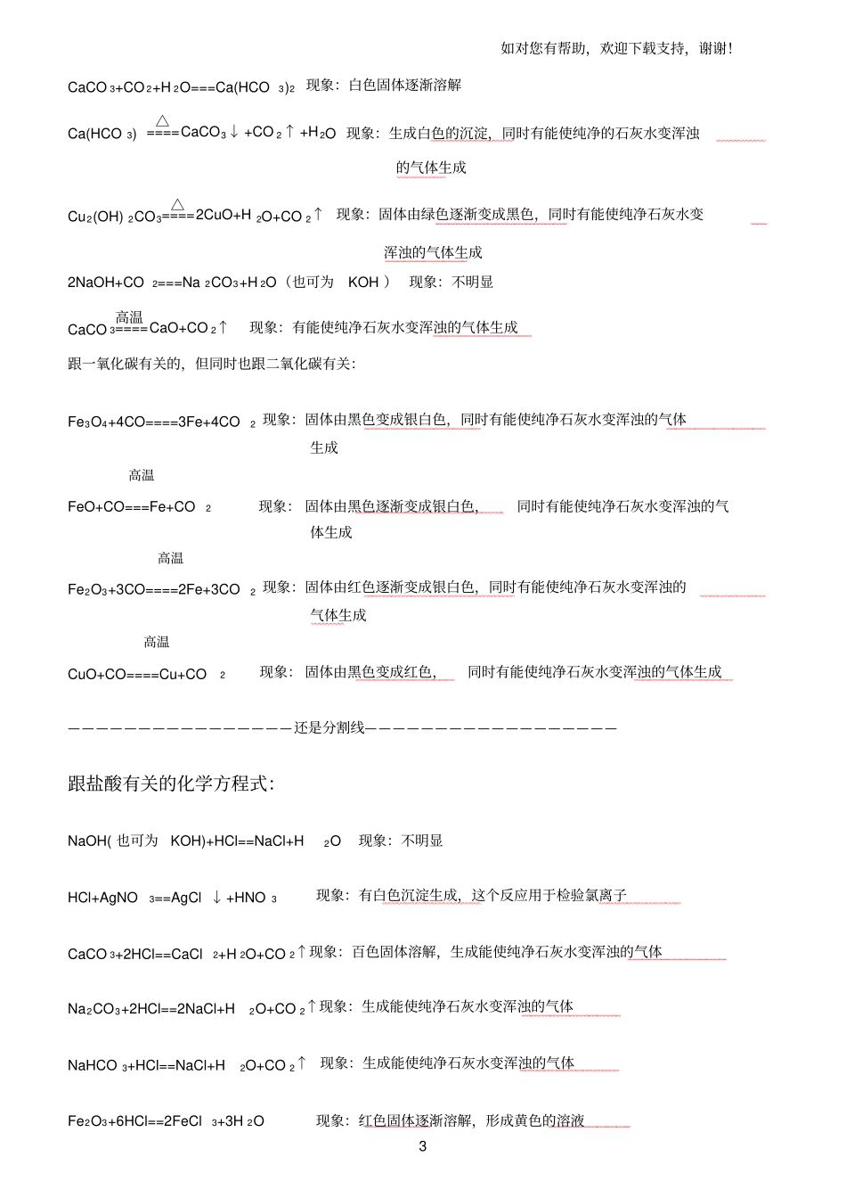 中考必备初三化学方程式全集_第3页