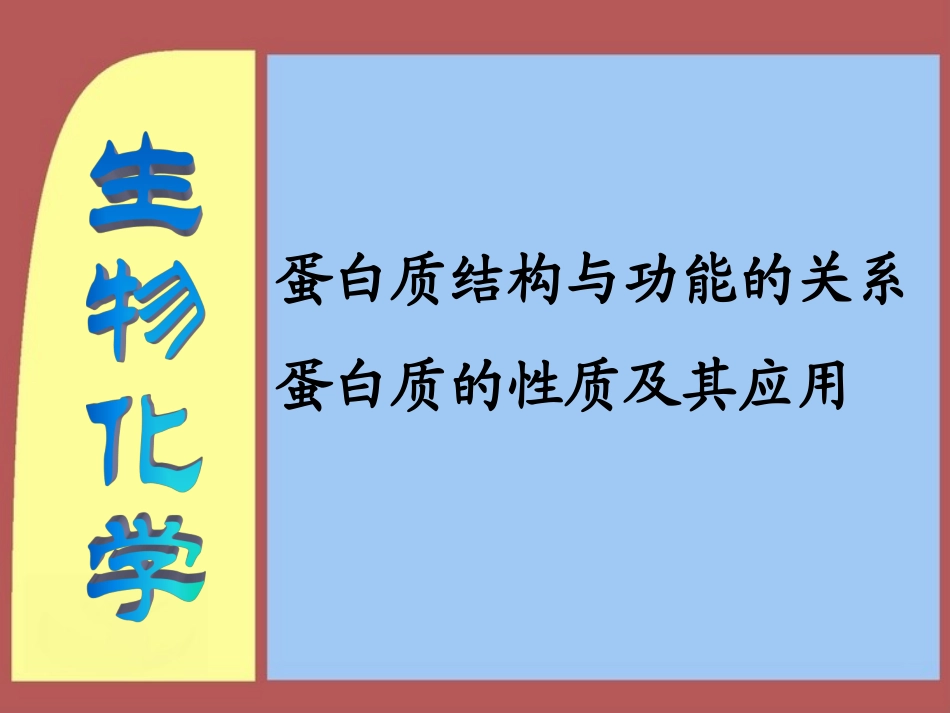 蛋白质结构与功能关系_第1页