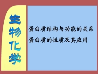 蛋白质结构与功能关系