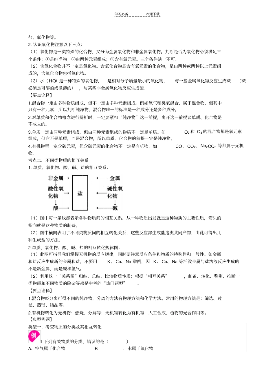 中考总复习物质的分类及其相互关系基础知识讲解_第2页